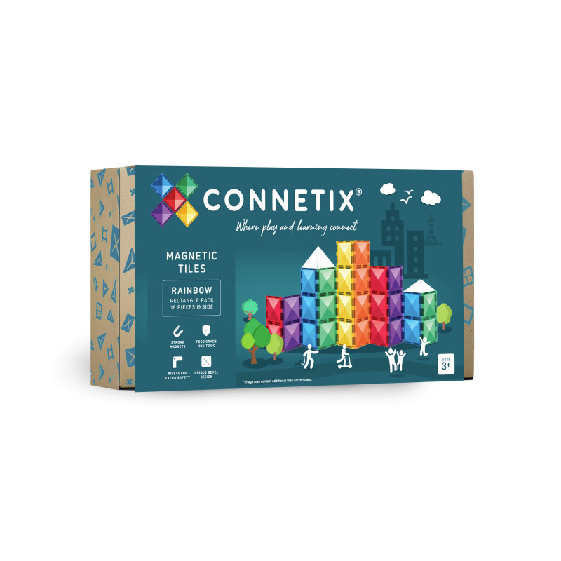 Magnetická stavebnice CONNETIX® Rainbow Rectangle Pack 18 ks