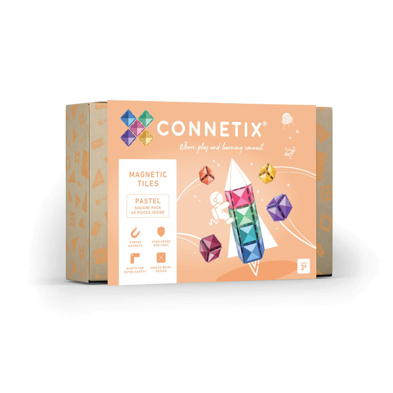 Magnetická stavebnice CONNETIX® Pastel Square Pack 40 ks