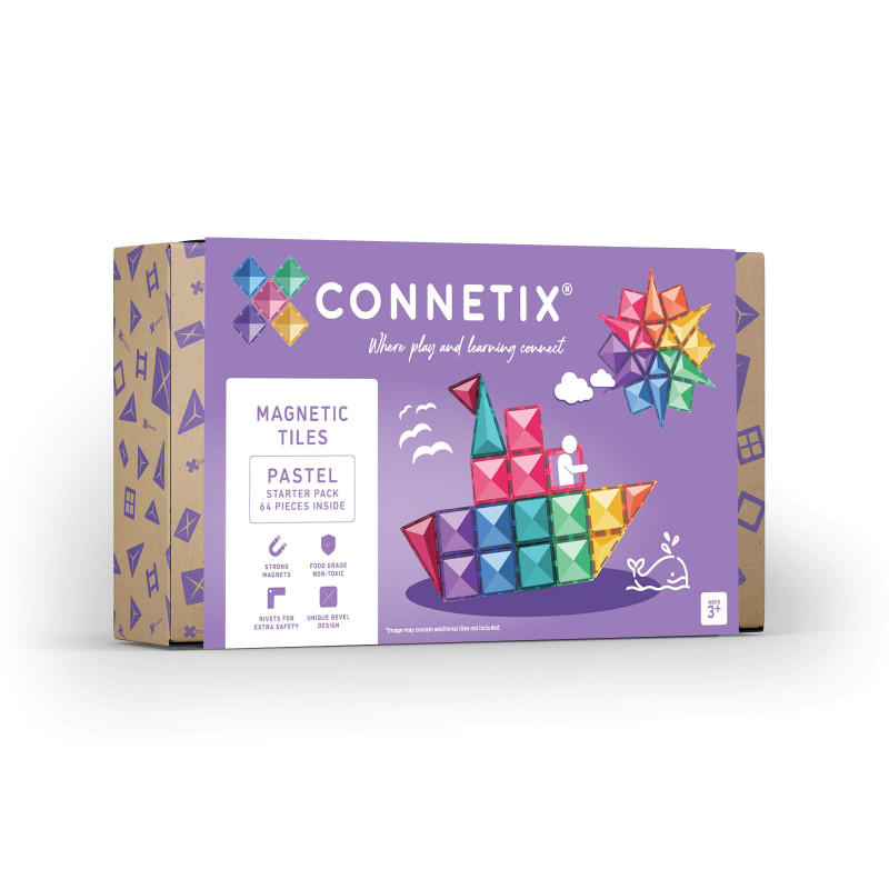 Magnetická stavebnice CONNETIX® Pastel Starter Pack 64 ks
