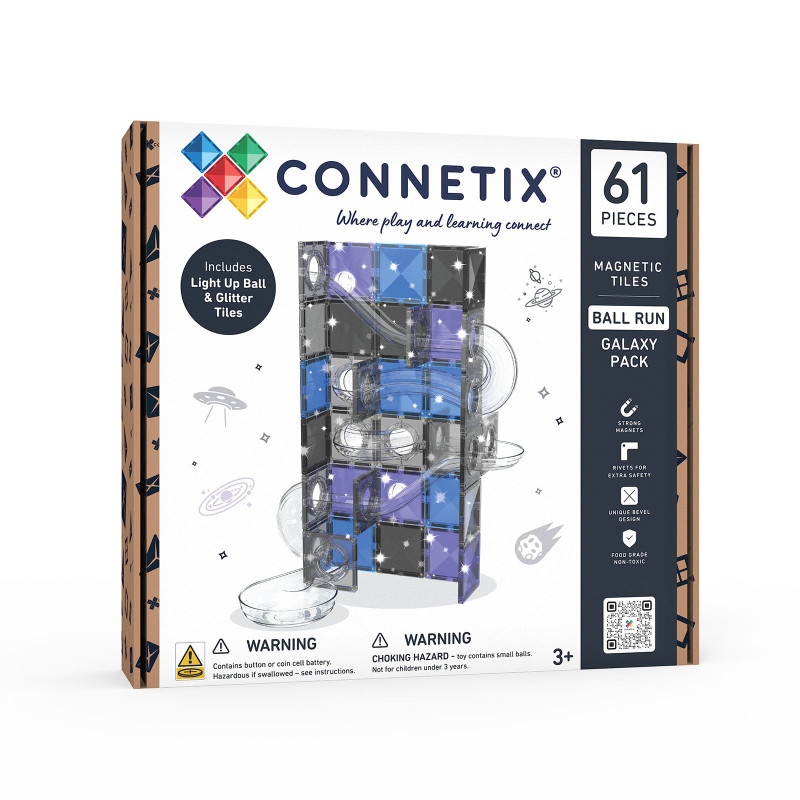 Magnetická stavebnice CONNETIX® Ball Run Galaxy Pack 61 ks