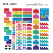 Magnetická stavebnice CONNETIX® Bright Mega Pack 202 ks