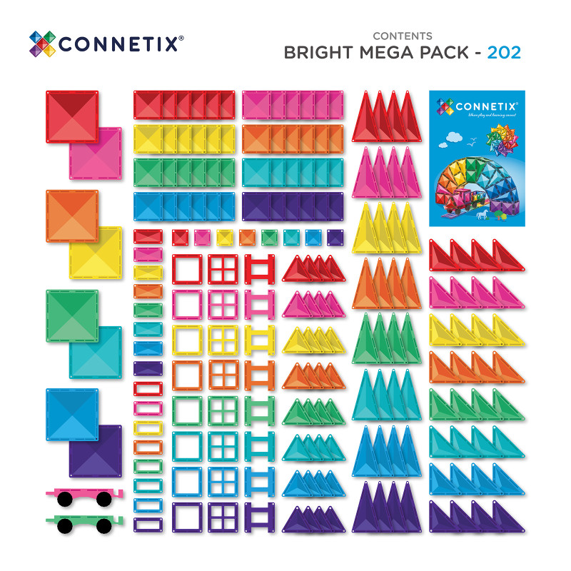Magnetická stavebnice CONNETIX® Bright Mega Pack 202 ks