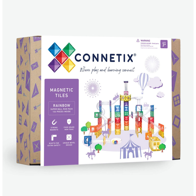 Magnetická stavebnice CONNETIX® Super Ball Run Pack 134 ks