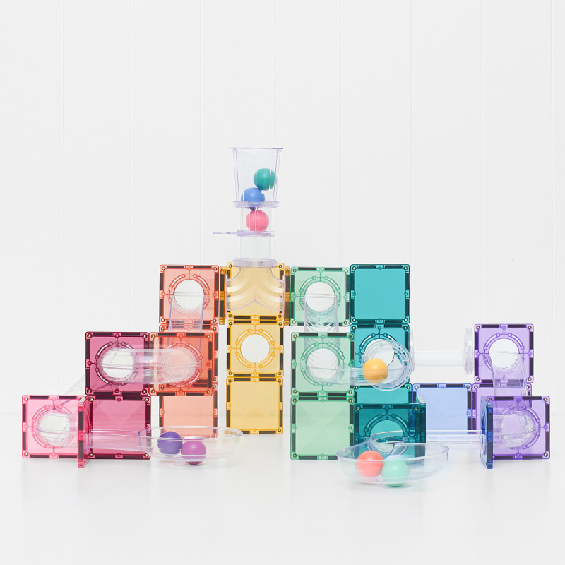 Magnetická stavebnice CONNETIX® Ball Run Pastel Pack 114 ks