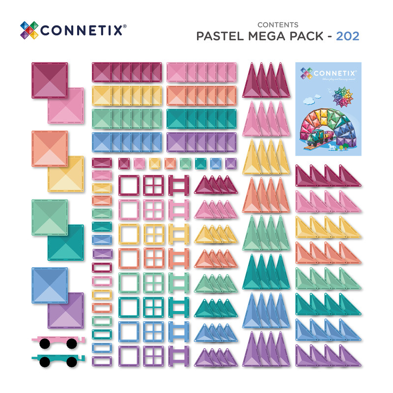 Magnetická stavebnice CONNETIX® Pastel Mega Pack 202 ks