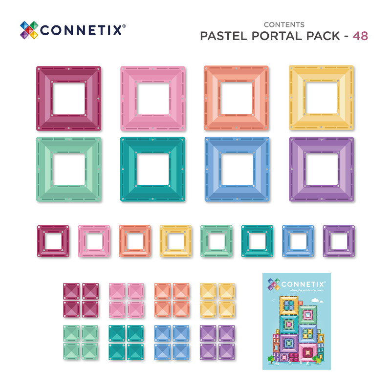 Magnetická stavebnice CONNETIX® Pastel Portal Pack 48 ks
