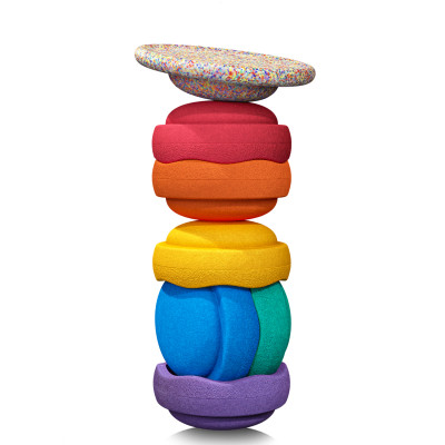 Stapelstein Original Set Rainbow Classic s balanční deskou Stapelstein Original Set Rainbow Classic s balanční deskou