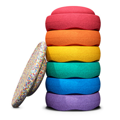Stapelstein Original Set Rainbow Classic s balanční deskou Stapelstein Original Set Rainbow Classic s balanční deskou