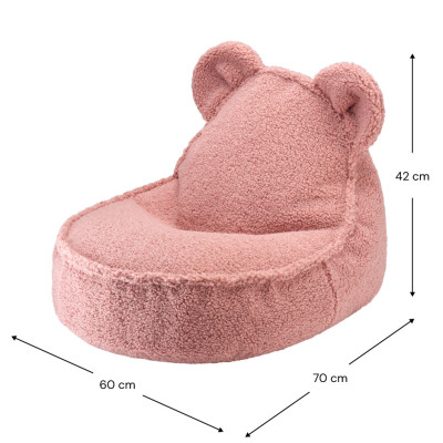 Dětské křeslo sedací pytel Wigiwama® - Guava Pink Bear Beanbag