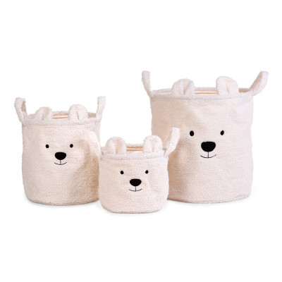 Childhome koše na hračky Teddy off white 3 ks Childhome koše na hračky Teddy off white 3 ks