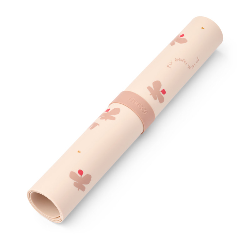 LIEWOOD silikonová podložka Jude Butterfly / Apple Blossom