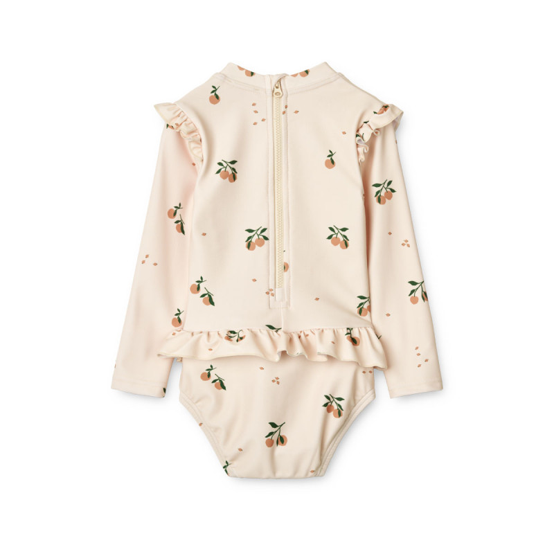 LIEWOOD Sille baby plavky s dlouhým rukávem Peach / Sea shell