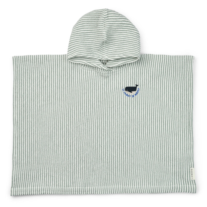 LIEWOOD pončo Paco Embroidery Peppermint / Creme de la creme