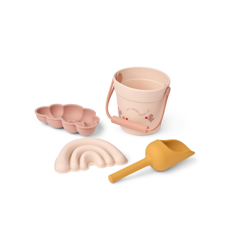 LIEWOOD plážová sada s formičkami a kyblíkem Butterfly / Apple blossom