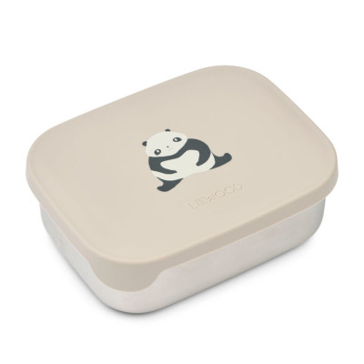LIEWOOD Svačinový box Arthur Panda / Sandy / dark grey