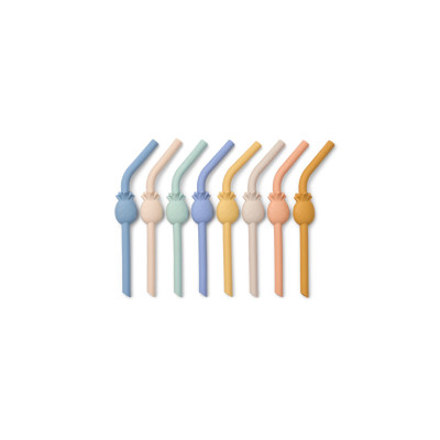 LIEWOOD silikonová brčka Carlson Ananas 8 kusů