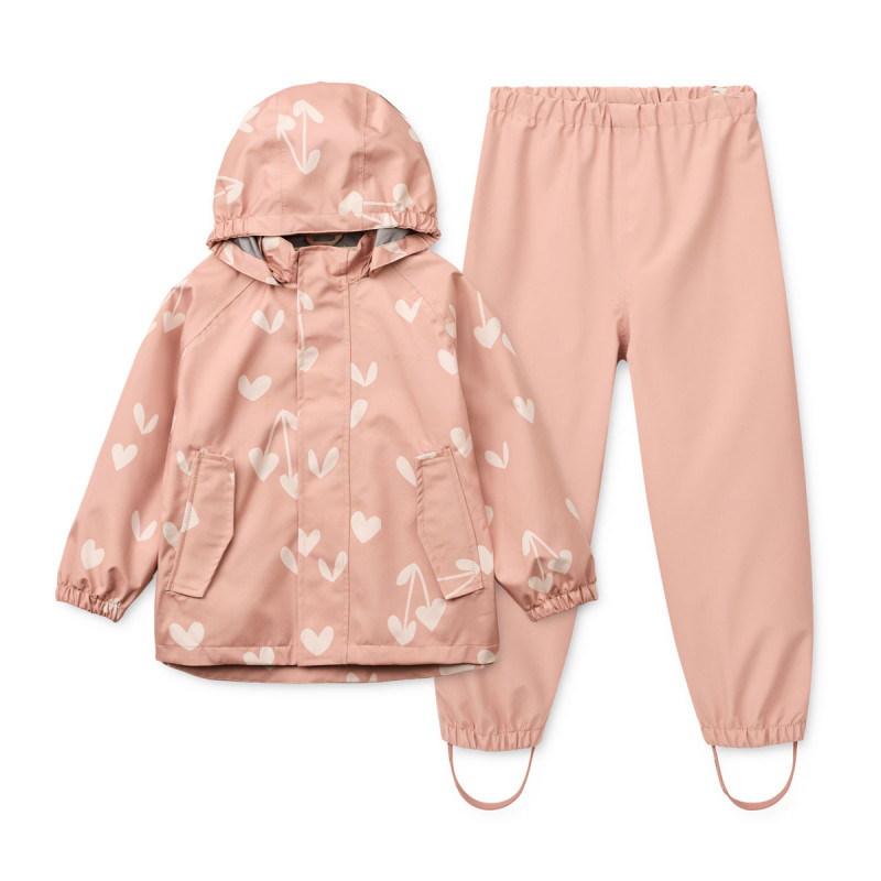 LIEWOOD nepromokavý set Pedia – bunda a kalhoty Sweethearts / Pale tuscany