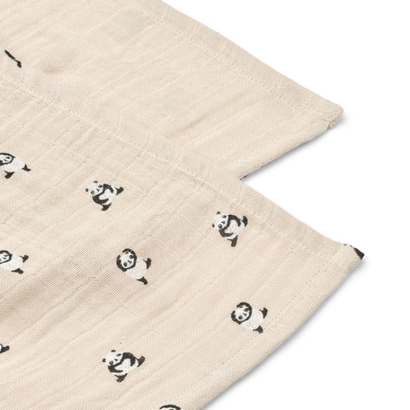 LIEWOOD mušelínové plenky Lewis 2 kusy Mini panda / Sandy mix