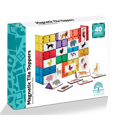 Magnetické kartičky zvířata puzzle 40 ks