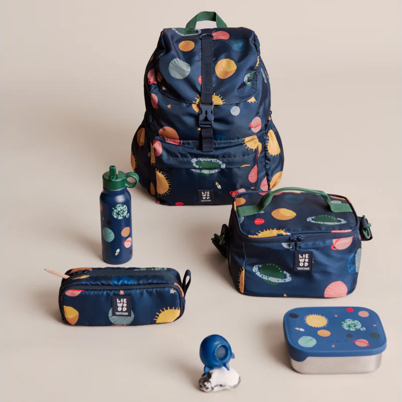 LIEWOOD Svačinový box Arthur Universe / Classic navy