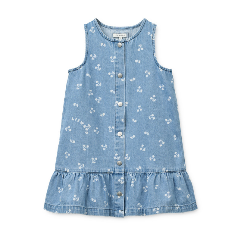 LIEWOOD Sybilla džínové šaty Cherry heart sandy / Denim