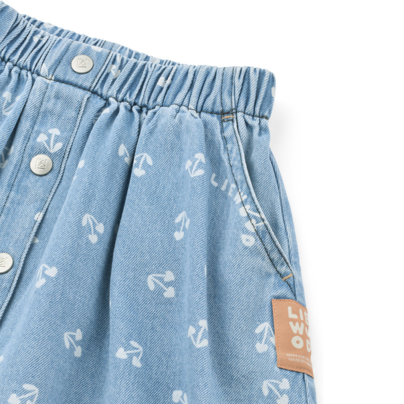 LIEWOOD Dětská džínová sukně Rio Cherry heart sandy / Denim