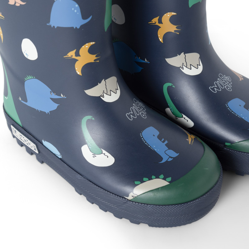 LIEWOOD dětské zateplené holínky Mason Dino roar / Classic navy