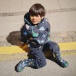 LIEWOOD dětské zateplené holínky Mason Dino roar / Classic navy