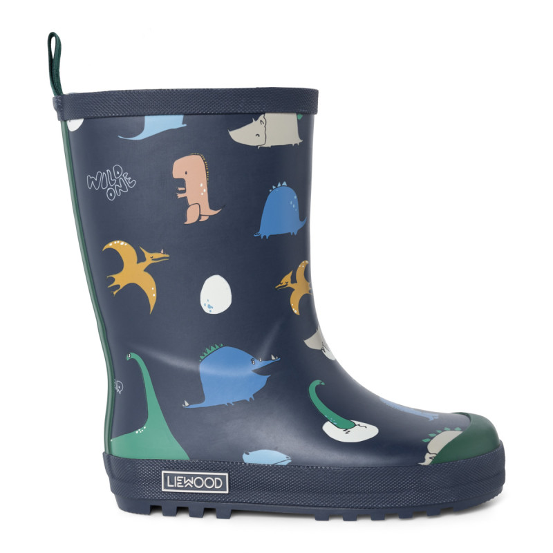LIEWOOD dětské zateplené holínky Mason Dino roar / Classic navy