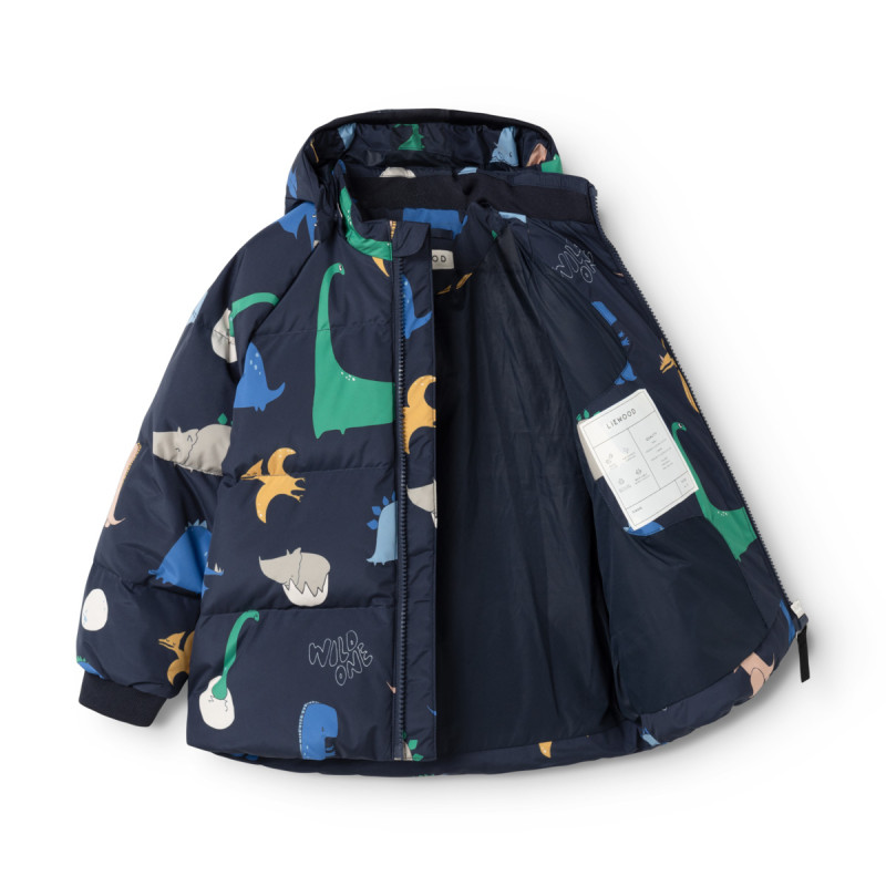 LIEWOOD Polle péřová bunda Dino roar / Classic navy