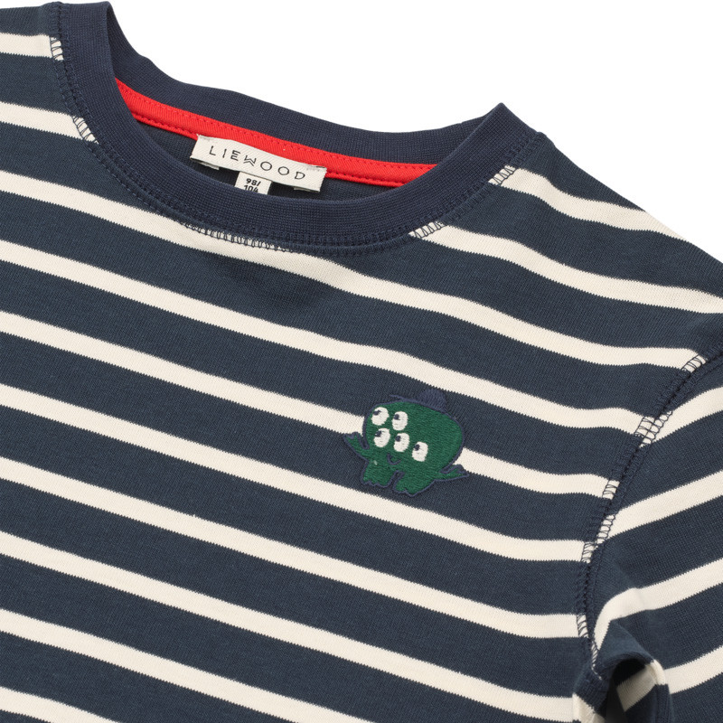 LIEWOOD TYLER pruhované tričko s dlouhým rukávem Classic Navy / creme de la creme