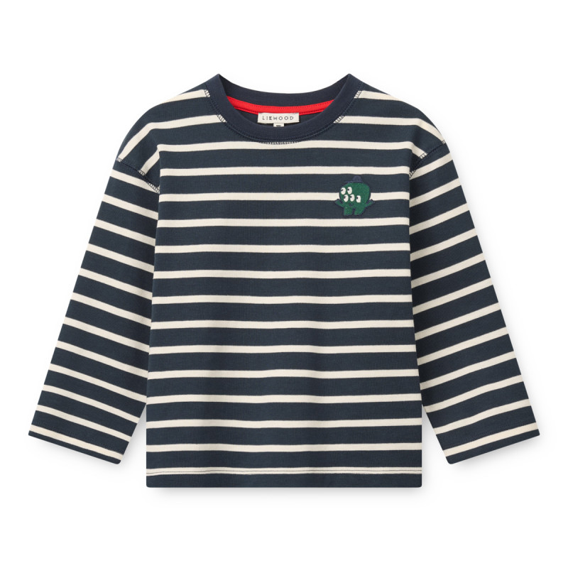 LIEWOOD TYLER pruhované tričko s dlouhým rukávem Classic Navy / creme de la creme