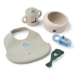 LIEWOOD jídelní set pro miminka Mileah Dino Roar / Dove blue