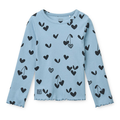 LIEWOOD NIEVE žebrované tričko s dlouhým rukávem Sweethearts / Beach blue