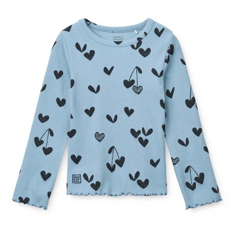 LIEWOOD NIEVE žebrované tričko s dlouhým rukávem Sweethearts / Beach blue