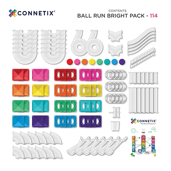 Magnetická stavebnice CONNETIX® Ball Run Bright Pack 114 ks Magnetická stavebnice CONNETIX® Ball Run Bright Pack 114 ks