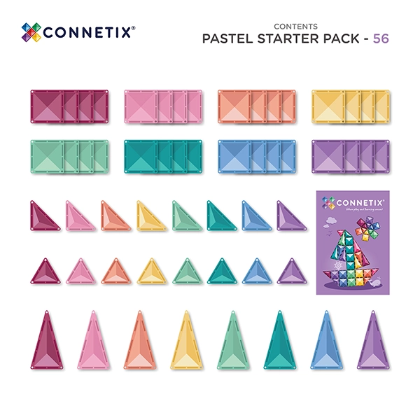 Magnetická stavebnice CONNETIX® Pastel Starter Pack 56 ks Magnetická stavebnice CONNETIX® Pastel Starter Pack 56 ks