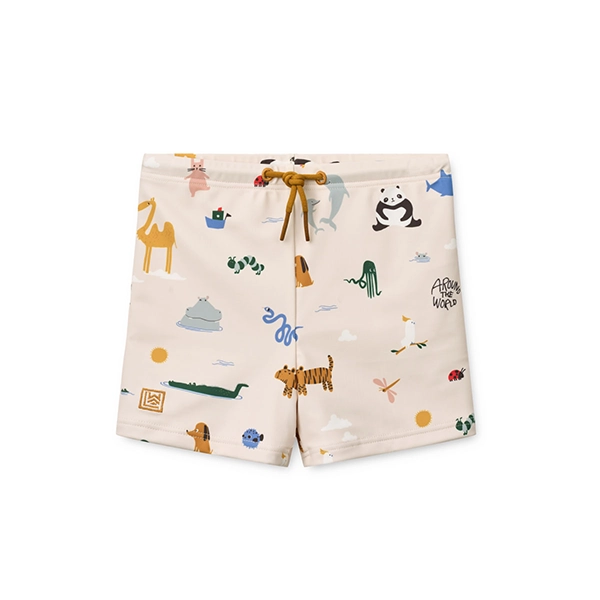 LIEWOOD Otto plavecké šortky Around the world / Sandy LIEWOOD Otto plavecké šortky Around the world / Sandy