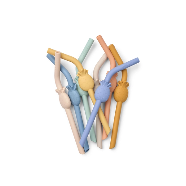 LIEWOOD silikonová brčka Carlson Ananas 8 kusů