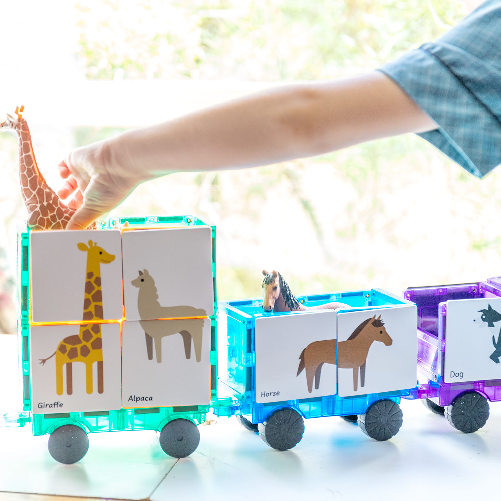 Magnetické kartičky zvířata puzzle 40 ks